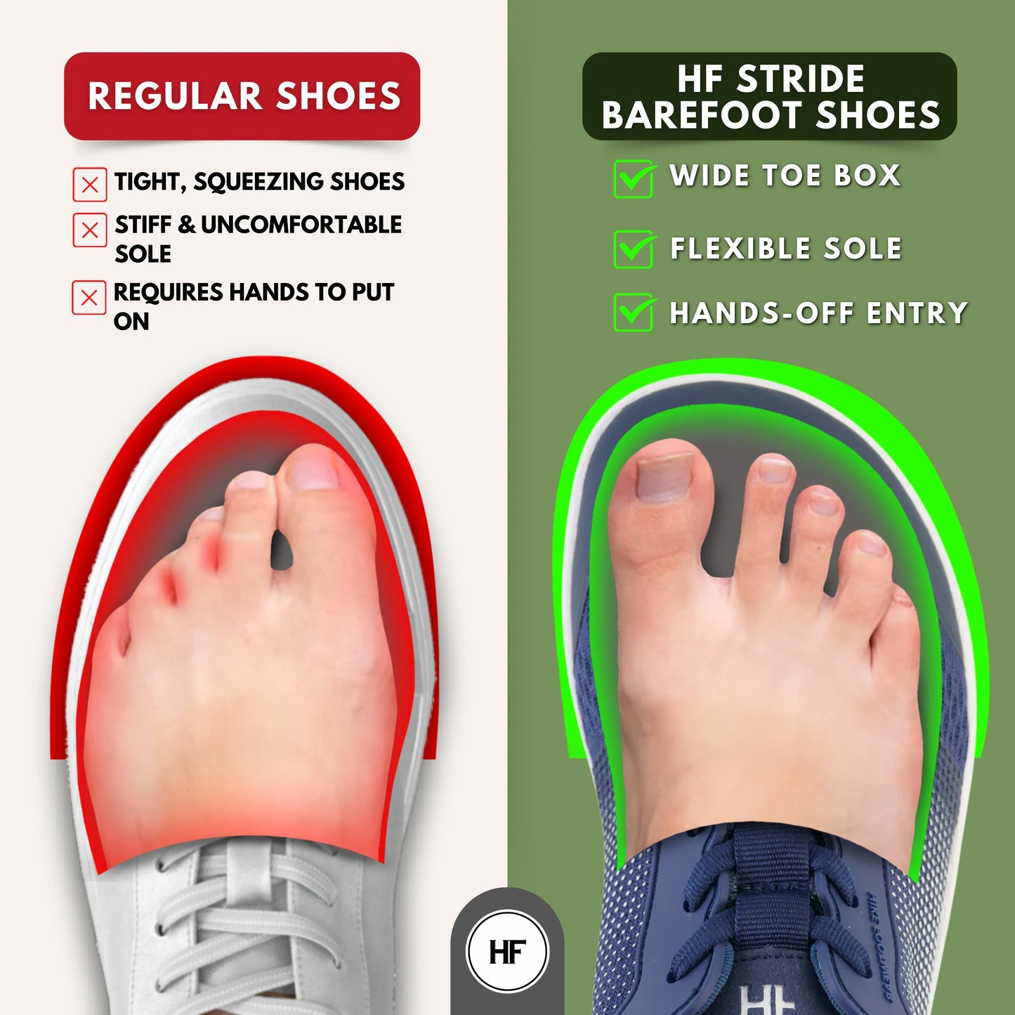 PF Stride – Hands-Off & Ergonomic Barefoot Shoes (Unisex)